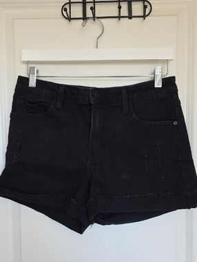 Just Black Washed Black Denim Cutoff Shorts